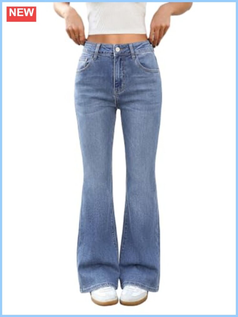 High Rise Stretchy Sweatpant Jeans Bootcut Flare Women's Comfort Denim